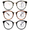 zooxsky 3 Pack Progressive Reading Glasses for Women Men Round