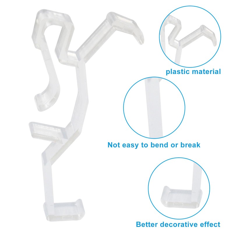 Unlorspy 10Pcs Clear Valance Clips 2.5inch Replaceable Blind Clips Plastic