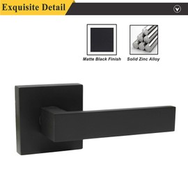 Probrico Matte Black Half Dummy Levers, Heavy Duty Interior Non-Turning Single Dummy Handles,Reversible for Left and Right Handling, 6 Pack(Contractor Pack)