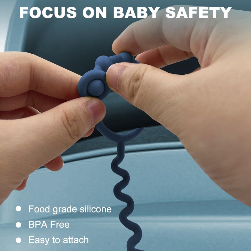Toy Straps for Baby, Silicone Toy Straps for Stroller, Toy