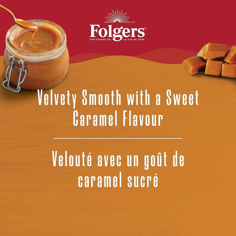 Folgers Caramel Drizzle Flavoured K-Cup Coffee Pods 12 K-Cup Pods