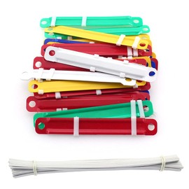 Prmape 50 Pcs Durable Filing Strip Fastener, Colored Filing Clip, Plastic Fasteners Filing Clips for Paper Files