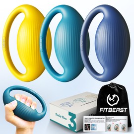 FitBeast Hand Exercise Balls - 3 Resistance Levels Stress Balls for Adults, Squeeze Balls for Hand Therapy, Rehabilitation, Arthritis, Muscle Building, Ideal for Seniors, Athletes, Musicians