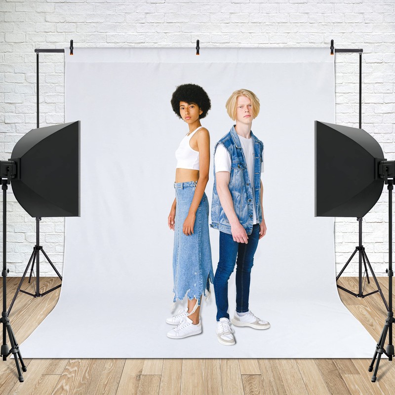 Zdada White Backdrop Screen Background， 5x7ft White Collapsible Background Photography，Washable