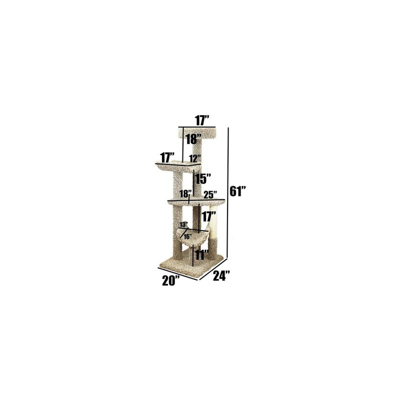 New Cat Condos 140002-Neutral Multi Level Large Cat Gym Cat