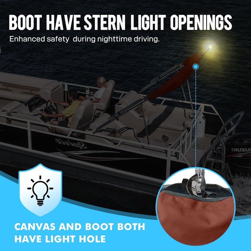 Caminor Bimini Top Storage Boot Cover with Light Hole, 3