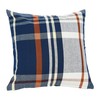 Creative Co-Op Square Plaid Cotton Pillow, Blue