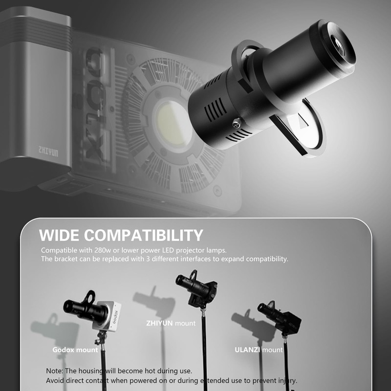 DF DIGITALFOTO GOBO Optical Snoot, Flash Projector Attachment, 14 Gobos,