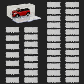 Toys Organizer Storage Case for Hot Wheels Car, for Matchbox Cars, for Mini Cars,1/64 Scale Hot Toy Wheels Display Case Holds 10/40 Cars，Interlocking Hot Car Wheels Storage (White 40 PCS)