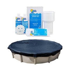 In The Swim Closing Bundle: 24' Round Economy Pool Cover and 15K Gallon Winter Closing Kit