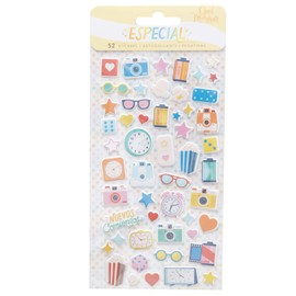 American Crafts Especial Stickers Mini Puffy, White