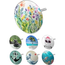 arteneur® Universal Bath Plug with Colourful Flowers Motif, Triple Seal, Adjustable, Rustproof, Extra Heavy, for Stable Hold, Plug, Bath Accessories