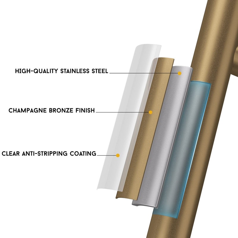 Haliwu Stainless Steel Knobs, 10 Pack, Champagne Bronze, T-bar Cabinet