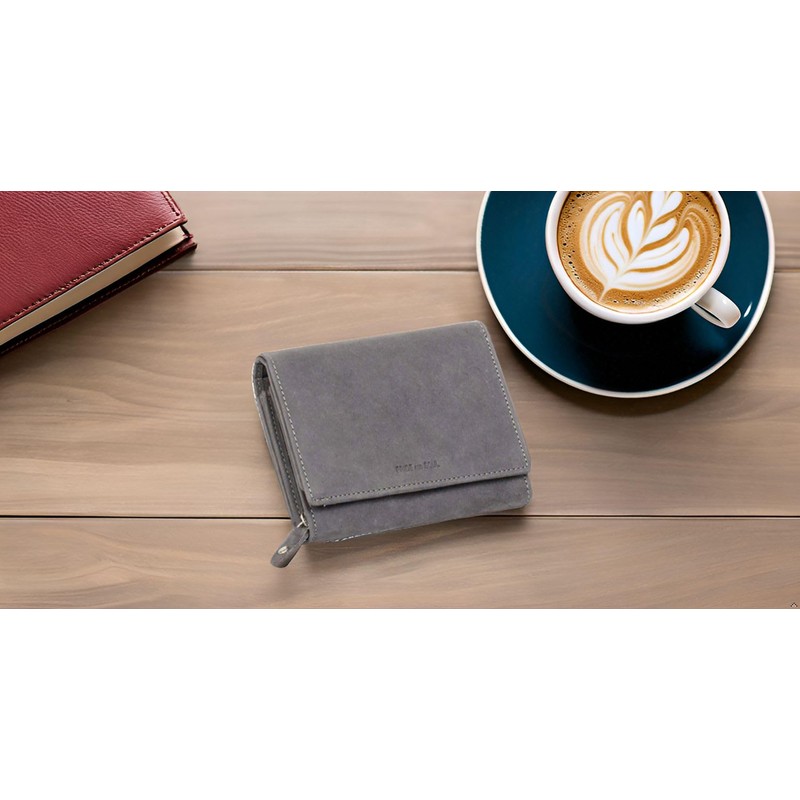 Women's Genuine Leather Wallet with 1 Note Compartment, Double Coin