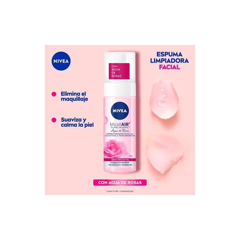 Espuma Facial Limpiadora Nivea Con Agua De Rosas - 150ml