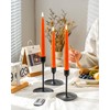 Stmarry Orange Flameless Taper Candles with Remote and Timer, 9.65