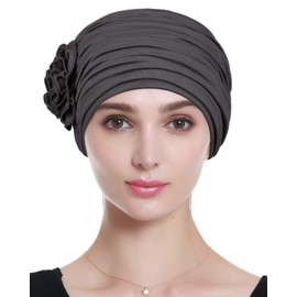 Alnorm Head Wraps and Scarves for Chemo Bald Heads Elegant Hats Dark Grey