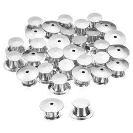 uxcell 30Pcs Metal Locking Pin Backs, Pin Keepers Locking Clasp Flat Head Clamp Needle Back Lock for DIY Brooch Crafts Badges Enamel Lapel, Silver
