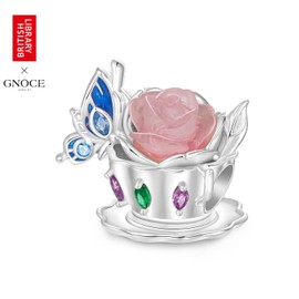 GNOCE Pearl Alice's Adventures in Wonderland Charm 925 Sterling Silver for Bracelet Jewellery Gift for Women Fit Bracelets / Necklace, Silver