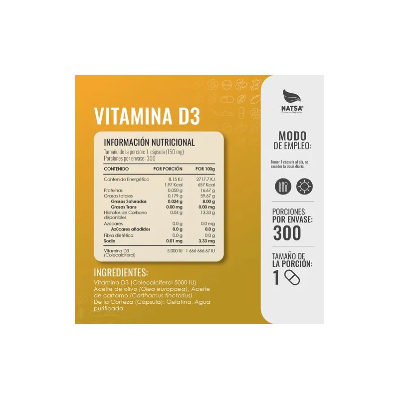 Vitamina D3 5000 UI 300 caps