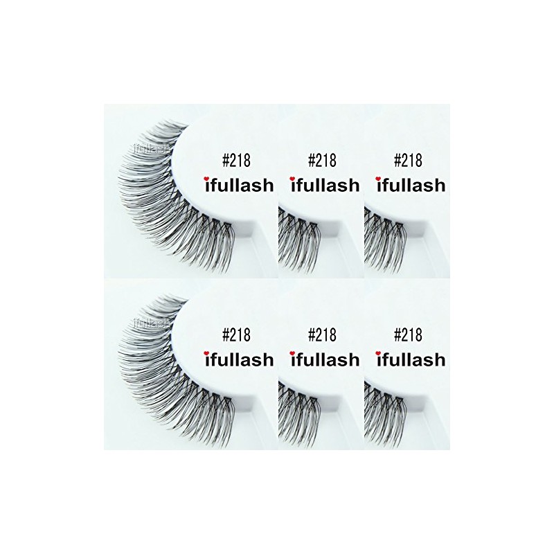 #218, 6 Pairs ifullash 100% Human Hair Eyelashes