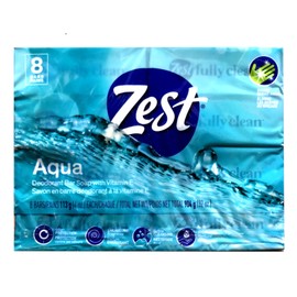 Zest Zest 8-Bar Bath Size Soap, Aqua, 4 Ounce per bar, 8 bars, 32 Ounce