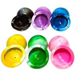 Zugar Land Colorful Rubber Marble Poppers - Pack (1.75") Pop-Up Half Balls with Marble Tie Dye Color Designs. Retro 90s Kid Toys Party Favor (12)