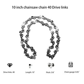10 inch Chainsaw Chains 3/8 LP .050 Inch 40 Drive Links Fits for Craftsman, Remington RM1015PS Poulan 2000 2025 2050 2055(2/pack)