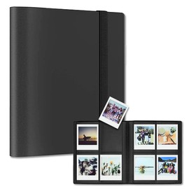 BOLSO Cheki Album Case, Polaroid Storage, Large Capacity, Stylish, Slim File, Notebook (Black, 160 Sheets)