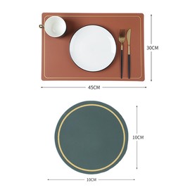 Soulnioi Placemats and Coasters Set of 6, PU Leather Table Mats Heat Resistant Washable Place Mats Not Rolled Plate Mats for Kitchen Dining Table Restaurant Home Decor - Champagne