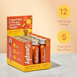 Powerful Prebiotics for Gut Health, Carrot & Ginger Daily Supplement, 12 Travel Doses, Scientifically Proven, 7.5g Diverse Fibre Per Serve, Reduce Bloating Constipation, Vitamin D3 & B9 for Immunity