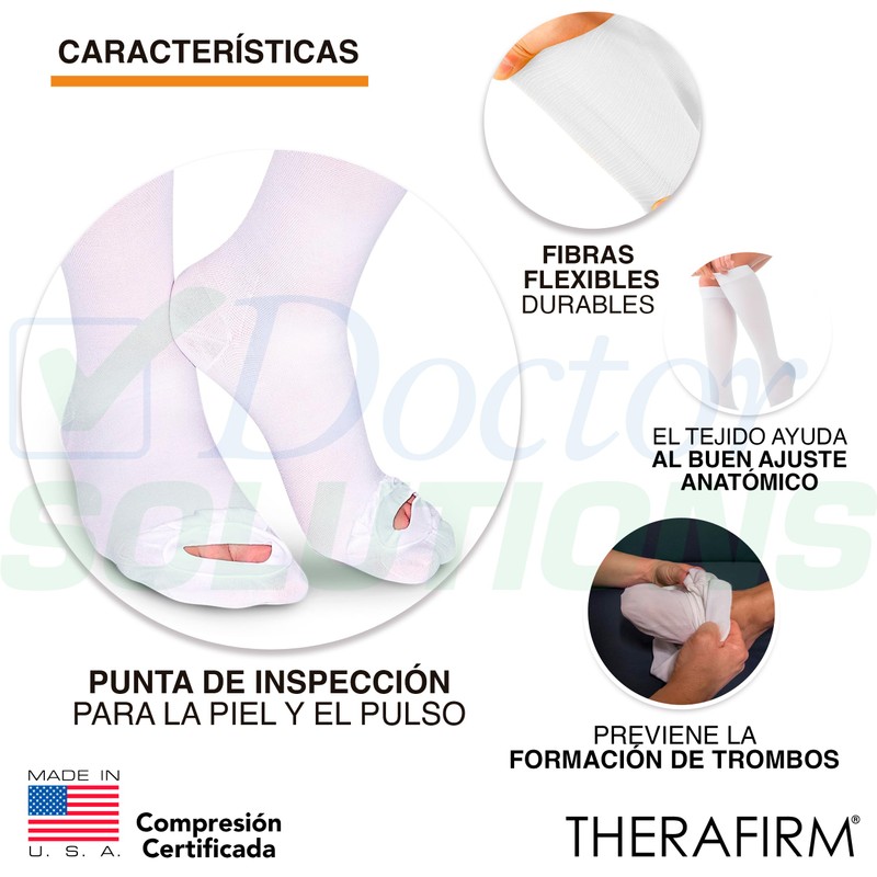THERAFIRM | Tobimedia Antiembólica con Punta Abierta de Compresión Suave