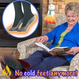HELLOYOUNG 1Pair Winter Aluminized Insulation Fibers Heat Socks Keep Feet Warm and Dry Men and Women Aluminum Fiber Sock Gift Christmas Ointments