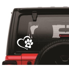 Chase Grace Studio Paw Vinyl Decals Stickers 4 Pack: Dog Paws, Love with a Paw,