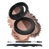 2Colors Eyebrow Powder Kit,Reddish Dark Brown Tinted Brow Powder Long-Lasting