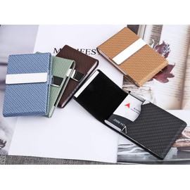 DMFLY Business Card Holder, Business Card Case, Business, Cosmetic Box, Divider Card, Dedicated Cloth, Business Cards Won't Break, black -yh