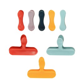 Fackelmann Plastic Bag Clips, Set of 8, Food Bag Clips, Clips for Food Storage, Keeping Food Fresh, Seal Food & Sandwich Bags & Snack Bags, Reusable Bag Sealing Clips, Pack of 8, Multi Coloured