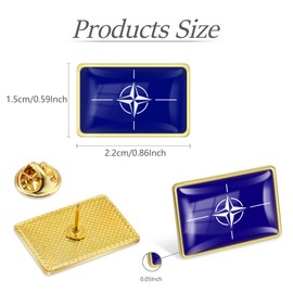 North Atlantic Treaty Organization Flag Lapel Pin 12Pack Bulk - Metal NATO Pin Souvenir Hat Men Women Patriotic Travel Badge Brooch