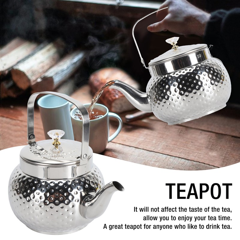 Stainless Steel Teapot with Removable Filter Metal Tea Kettle Coffee