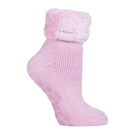 Heat Holders - Ladies Extra Soft Fluffy Non Slip Thermal Low Cut Ankle Slipper Lounge Bed Socks with Grips (HHL08), 4-8 uk, 37-42 eur