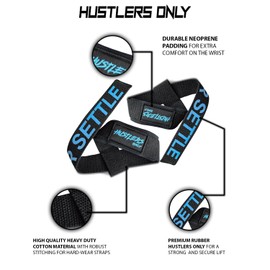 Hustlers Only Weight Lifting Straps for Powerlifting Neoprene padded for Wrist Support Anti Slip Hand Bar Grip Fitness Gym Straps for Bodybuilding and Workout