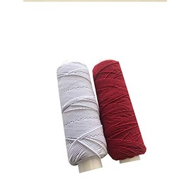 Shirring Shearing Elastic Thread, 20 Meter Each Colour Per Spool, Pack of 2 X 20m Spools, Sewing, Haberdashery, Craft, Smocking, Gathering, (White & Red), 30 Colours Available