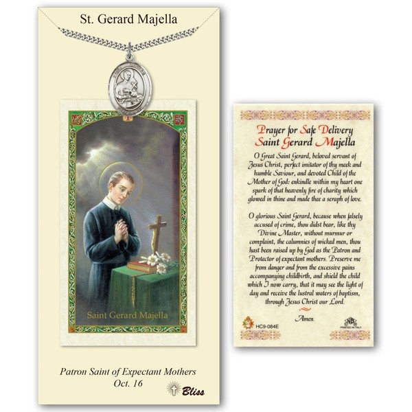 Pewter Saint Gerard Majella Medal with Laminated Holy Prayer Card