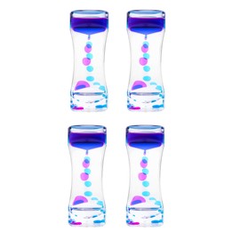 Liquid Bubble Motion Sensory Timer Tube Liquid Motion Timer Bubble Sensory Tube Rectangular Sensory Relaxation Water Toy, Bubble Timer, Bubbler for Sensory Play, Fidget Toy (4-Pack)
