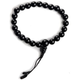 Buddhist Prayer Beads 9 mm Black Onyx Buddhist Prayer Beads, Brass, Onyx