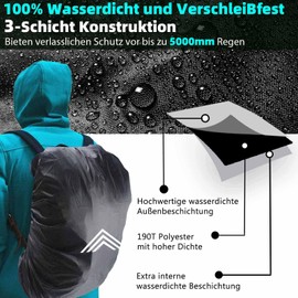 Frelaxy Rain Cover for Backpacks Schoolbags (15–90 L), Waterproof Backpack Rain Cover Rain Cape with Reflectors and Non-Slip Cross Buckle Strap for Hiking, Camping, Cycling