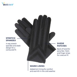 isotoner mens Stretch Classics Fleece Lined cold weather gloves, Brown, X-Large US