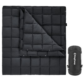 KingCamp Puffy Blankets for Cold Weather Camping, Warm Down Alternative Outdoors Indoors Quilt, Lightweight Compact Packable Windproof Blanket for Stadium, Airplane, Travel, Picnics, Backpacking