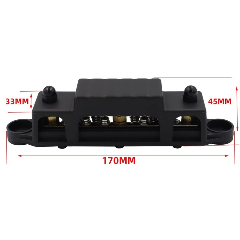 Bus Bar Power Distribution Block 3 x M6 Terminal Studs,