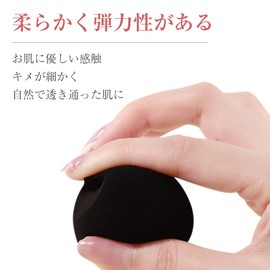 SIXPLUS Multifunctional Makeup Sponge Puff, Teardrop Shape, Diagonally Cut Flat Surface, Soft, Dry and Wet Use, Makeup Tool, Makeup Puff, Black